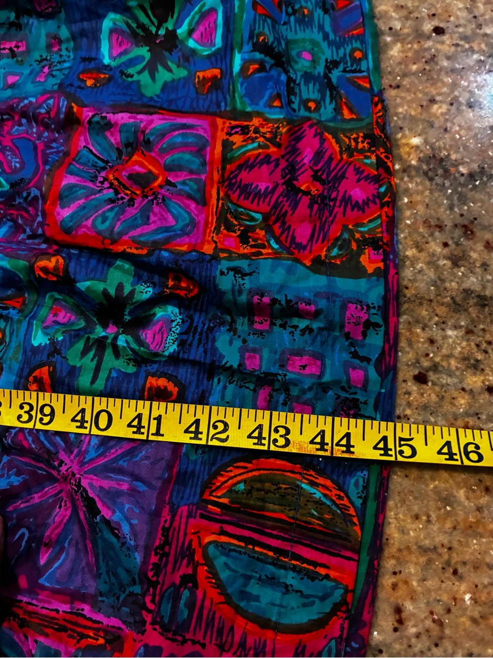 Vintage Comfort Fashions vibrant multi-color patterned midi house dress, Size: S - Picture 11 of 12